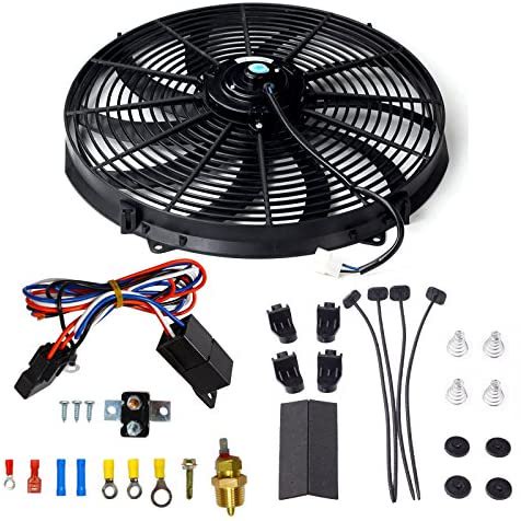 12 High Performance Electric Radiator Cooling Fan Push Pull Slim 12V 80W 1550 CFM with Mounting Kit（Diameter 11.73 Depth 2.56 Pack of 2